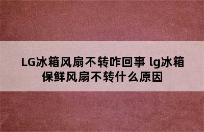 LG冰箱风扇不转咋回事 lg冰箱保鲜风扇不转什么原因